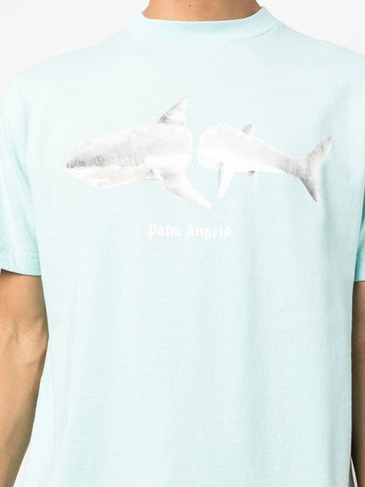 Palm Angels T-Shirt Blue Requin - Lothaire