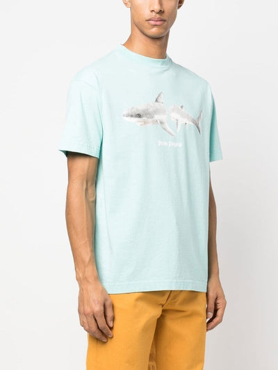 Palm Angels T-Shirt Blue Requin - Lothaire