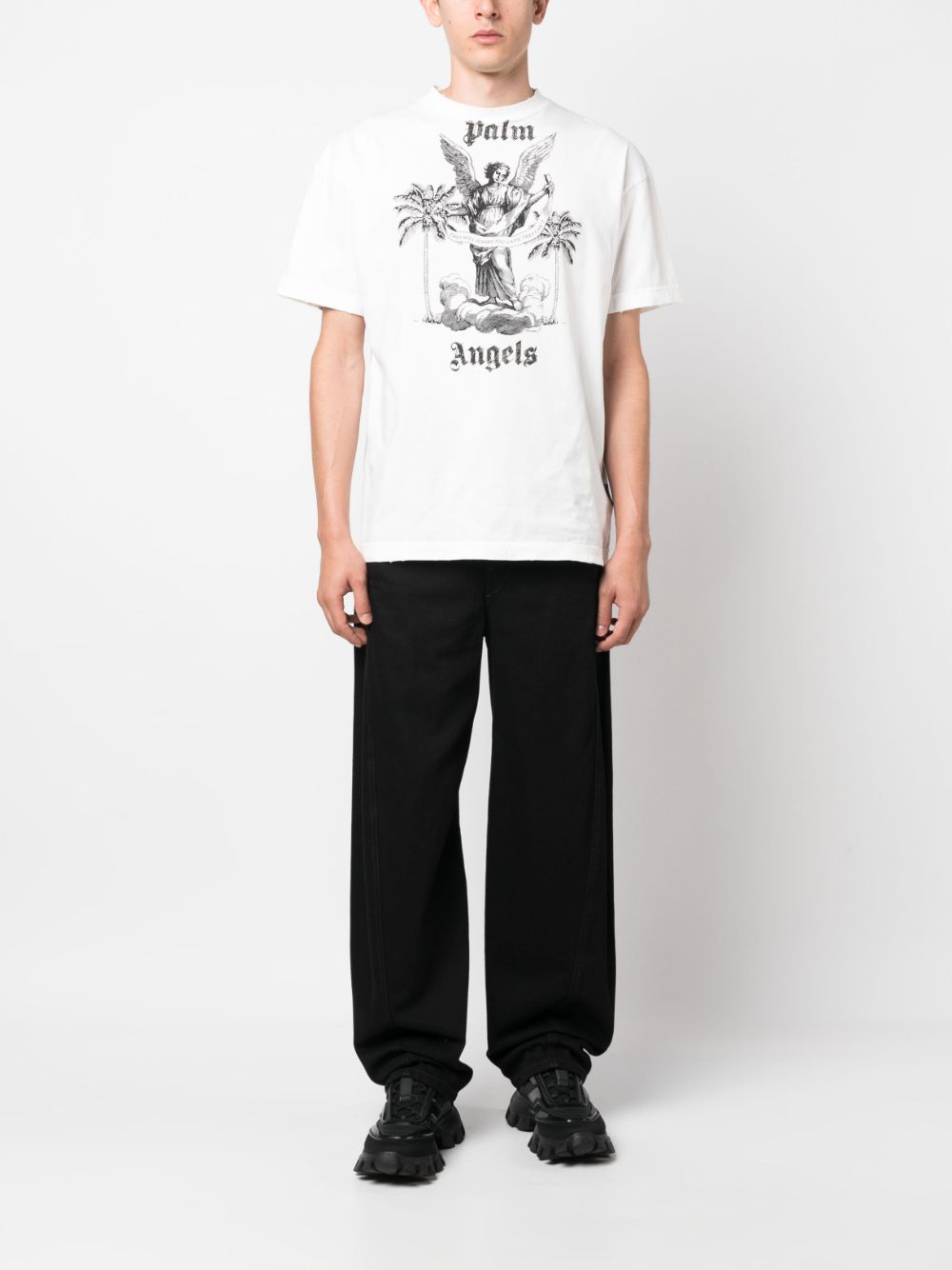 Palm Angels T-Shirt coton à logo - Lothaire