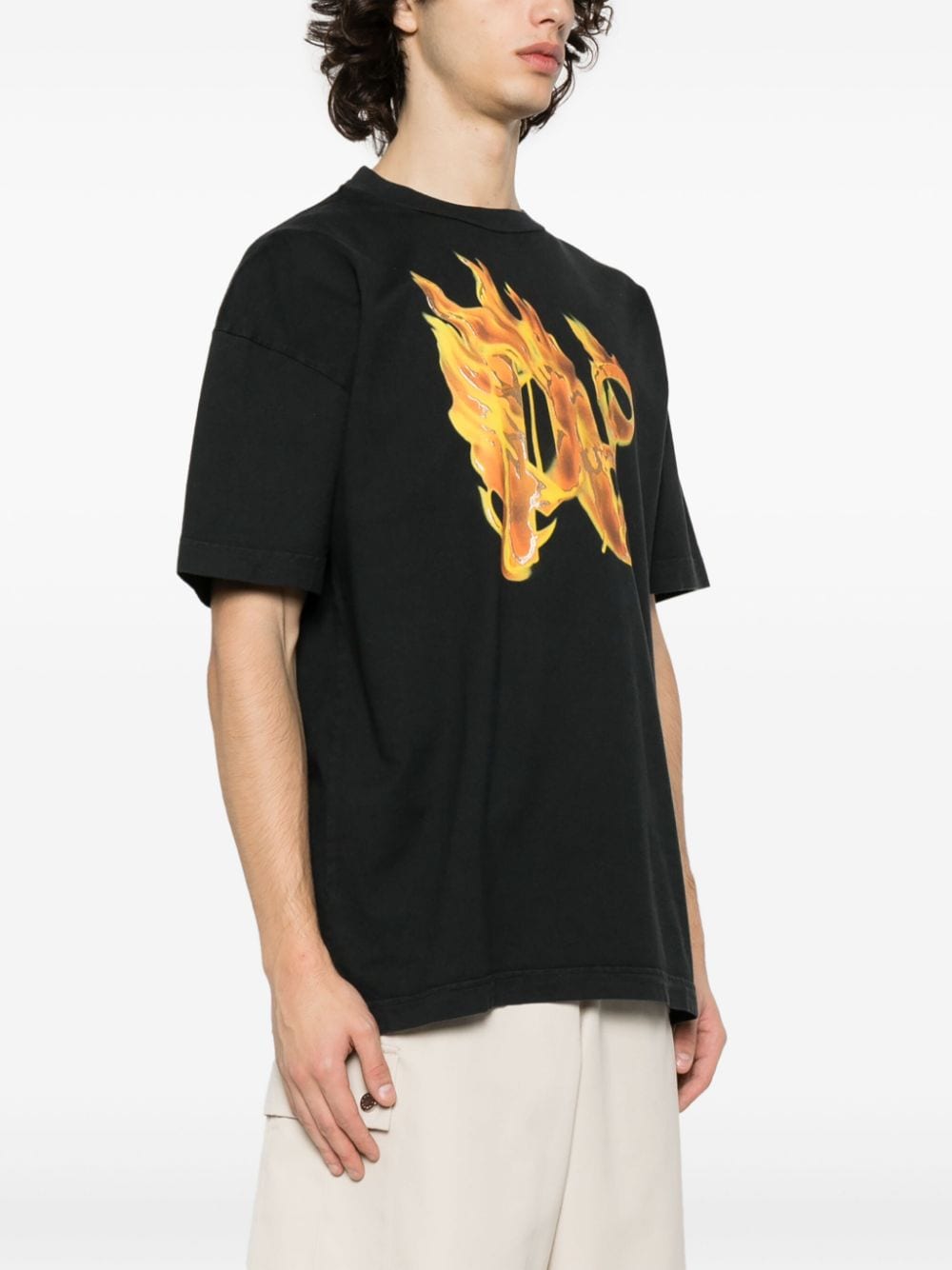 Palm Angels T-Shirt noir Burning PA - Lothaire