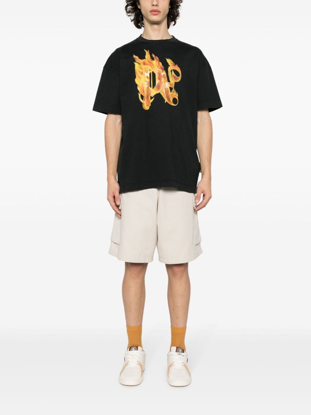 Palm Angels T-Shirt noir Burning PA - Lothaire
