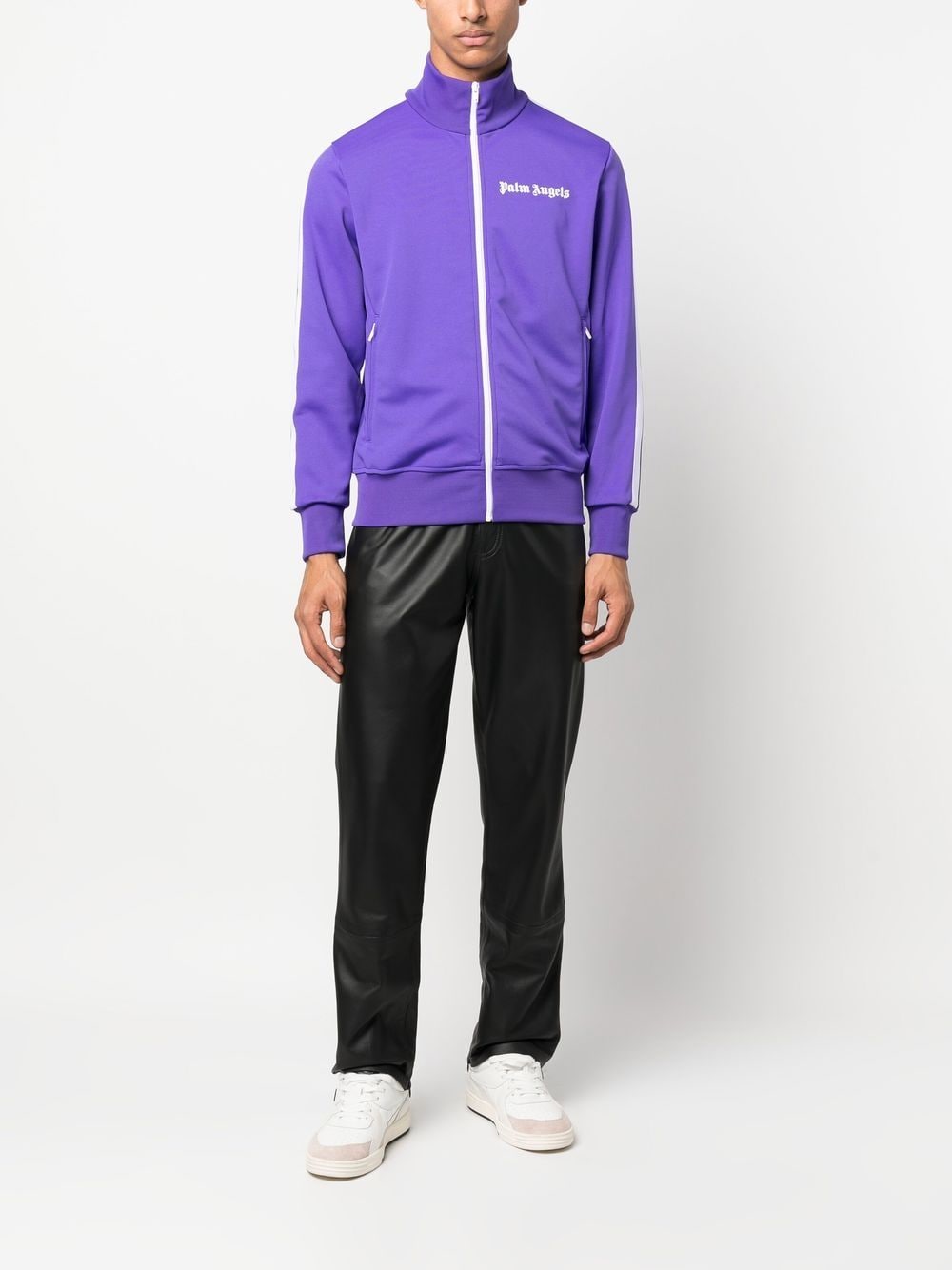 Palm Angels Veste de sport violet à logo imprimé - Lothaire