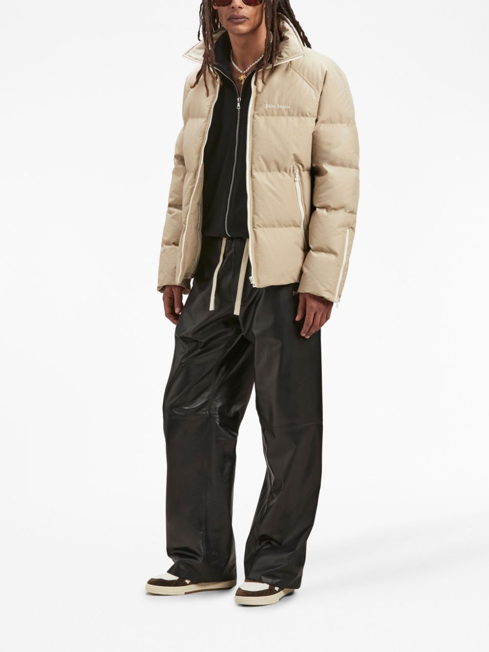 Palm Angels Veste jogging Black à logo imprimé - Lothaire