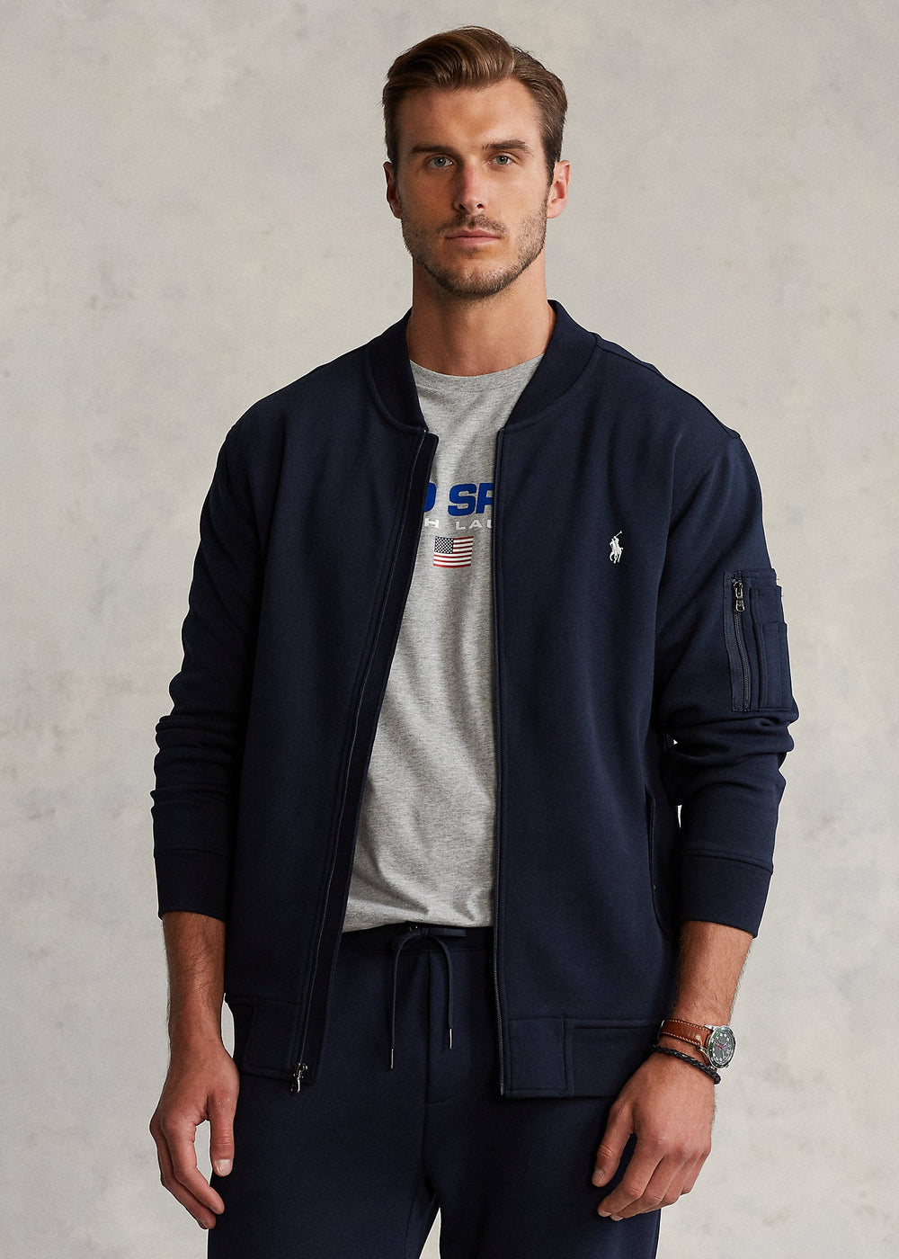 Polo Ralph Lauren Bomber en jersey - Aviator Navy - Lothaire