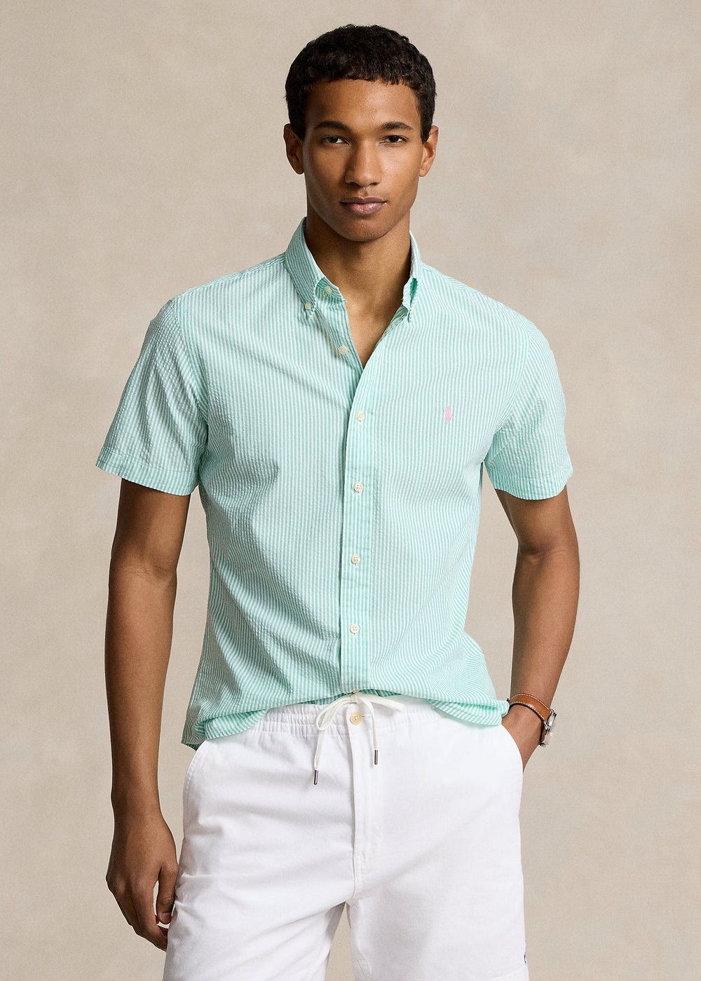Polo Ralph Lauren - Chemise ajustée rayée en seersucker 2604J - Lothaire