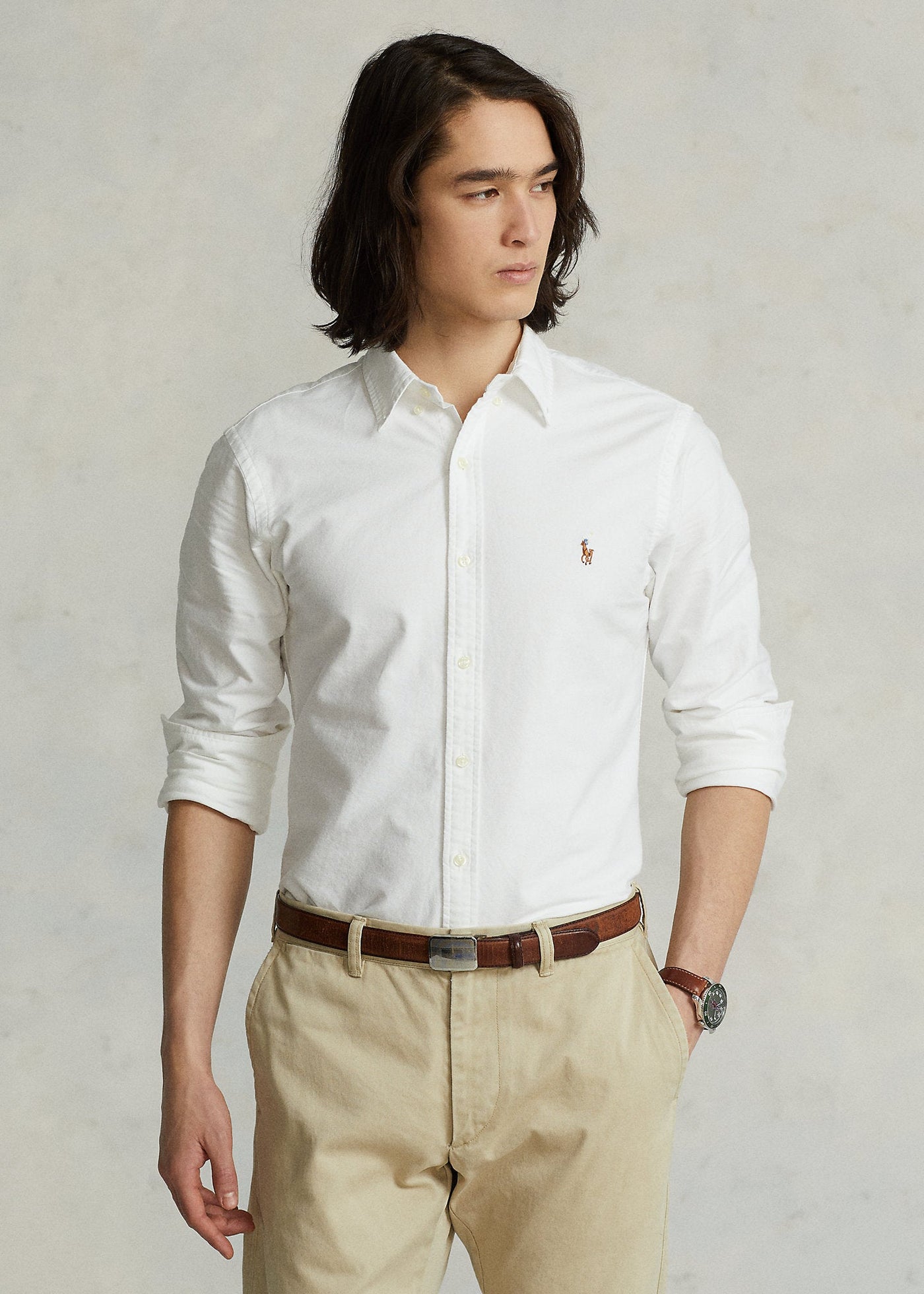Polo Ralph Lauren Chemise Oxford cintrée blanc - Lothaire boutiques