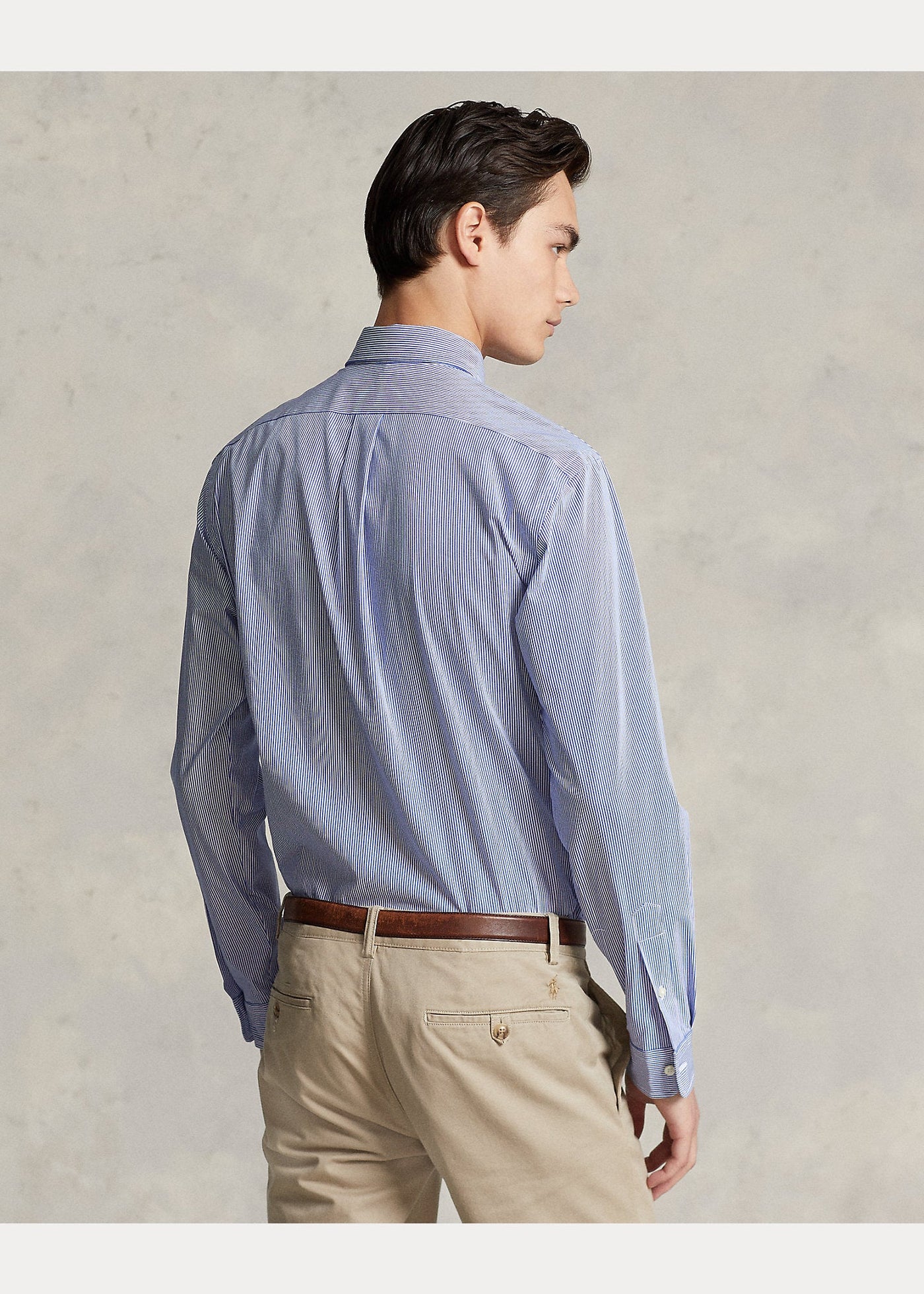 Polo Ralph Lauren Chemise rayée Bleu ajustée popeline stretch - Lothaire