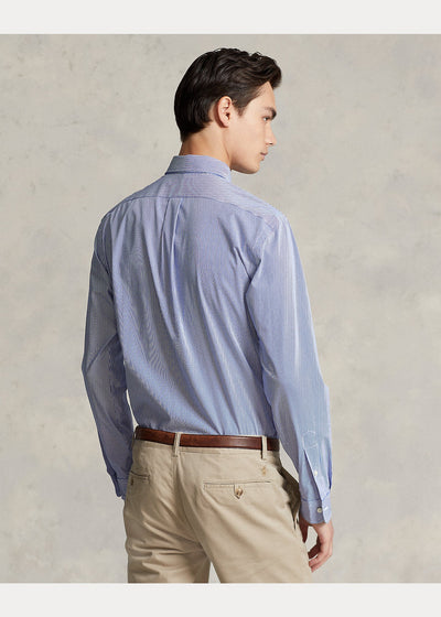 Polo Ralph Lauren Chemise rayée Bleu ajustée popeline stretch - Lothaire
