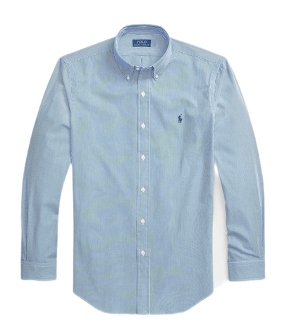 Polo Ralph Lauren Chemise rayée Bleu ajustée popeline stretch - Lothaire
