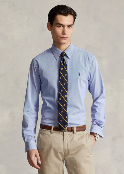 Polo Ralph Lauren Chemise rayée Bleu ajustée popeline stretch - Lothaire