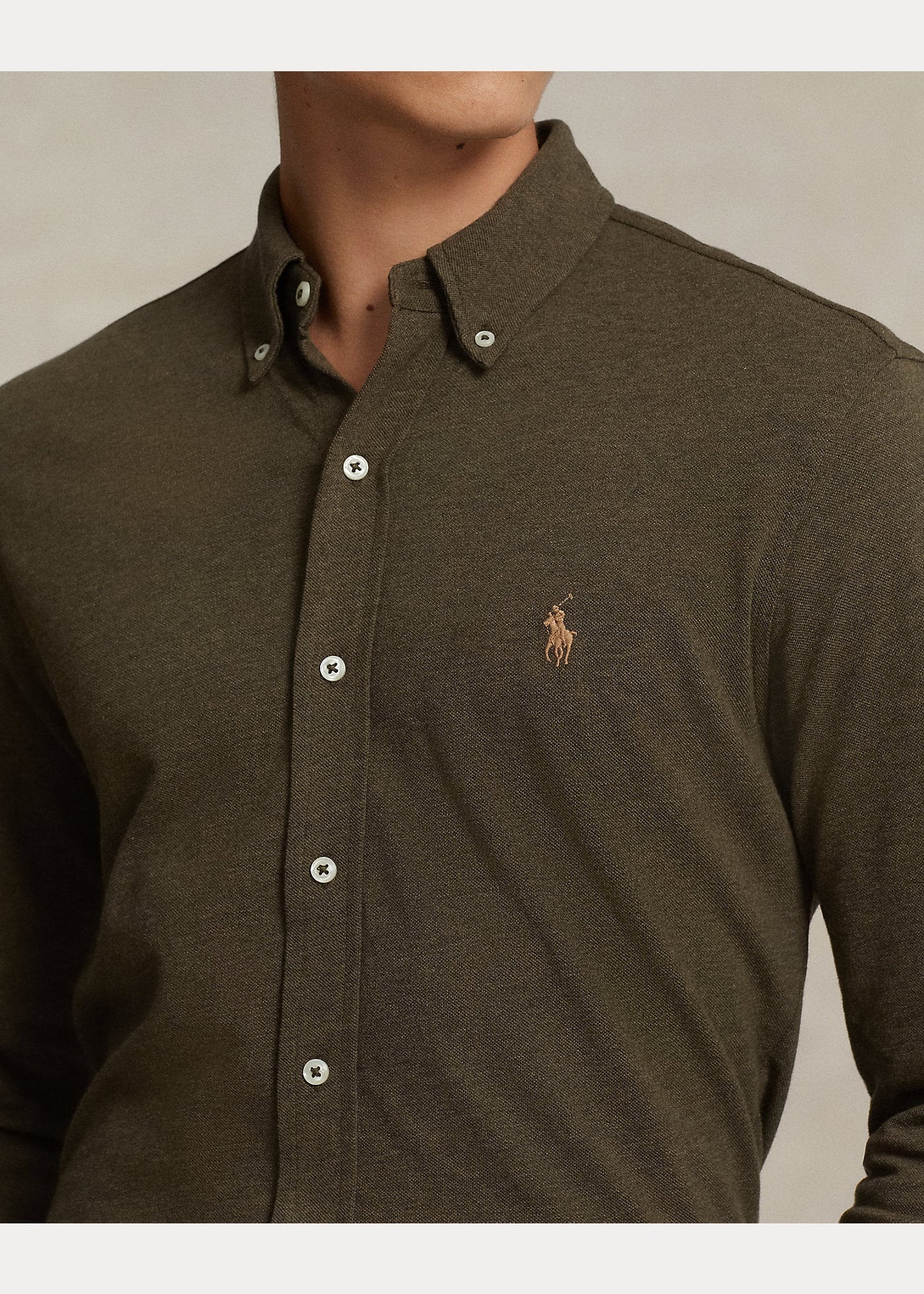 Polo Ralph Lauren - Chemise ultra légère en coton piqué Olive - Lothaire