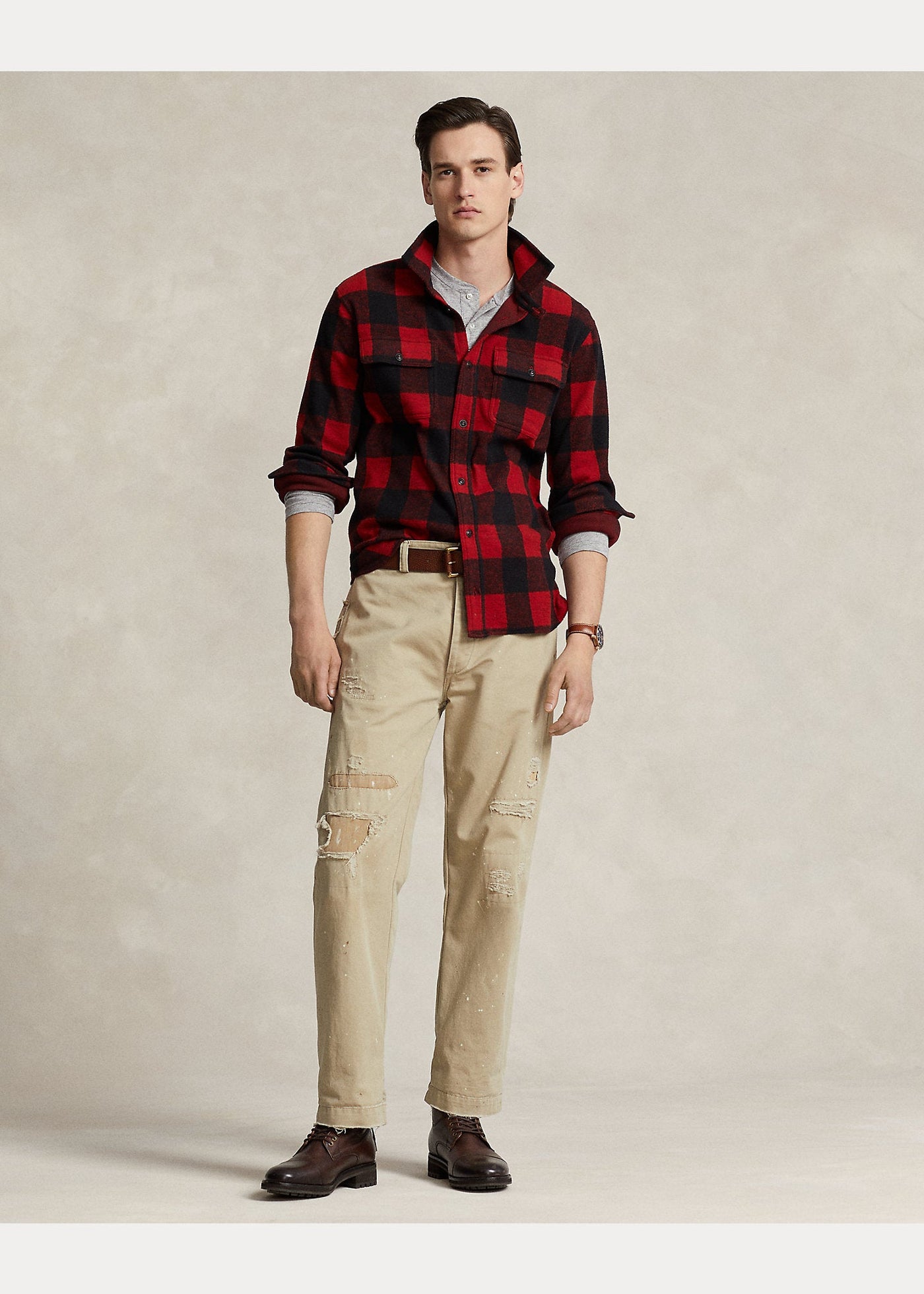 Polo Ralph Lauren Chemise workwear en maille écossaise - Lothaire