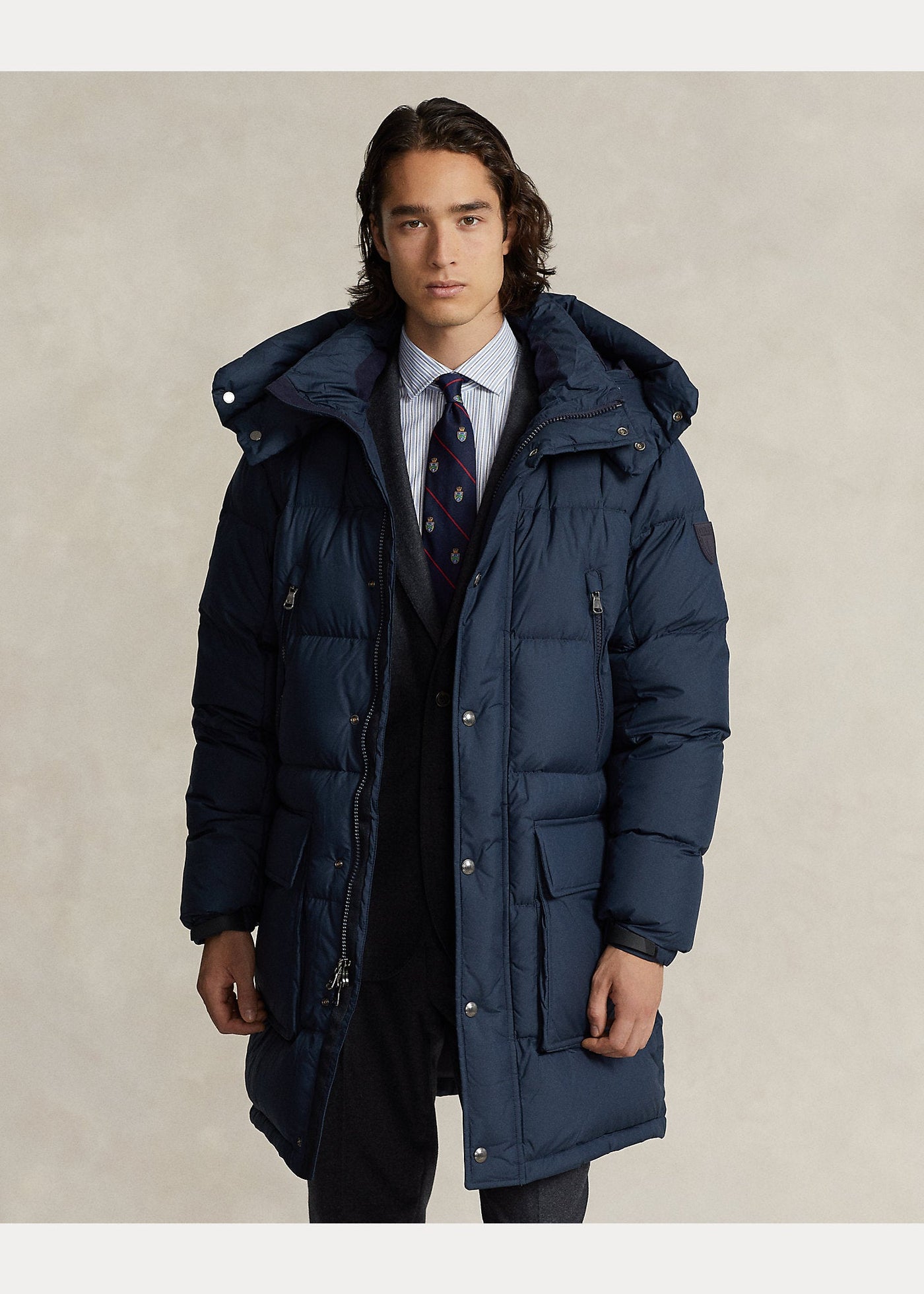 Polo Ralph Lauren Doudoune à capuche hydrofuge Marine - Lothaire
