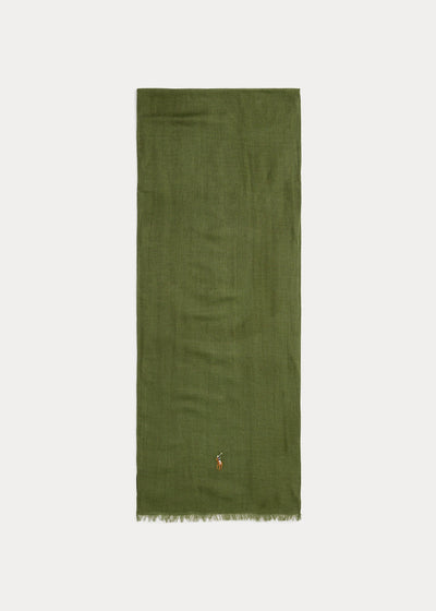Polo Ralph Lauren - Écharpe green délavée en lin mélangé - Lothaire