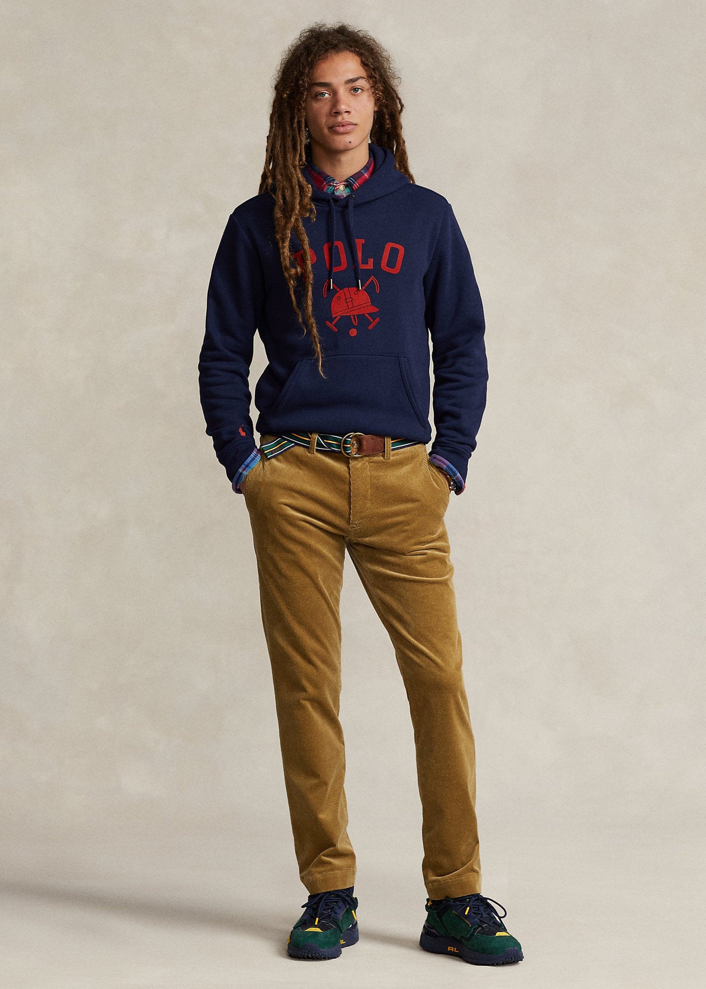 Polo Ralph Lauren Pantalon brun doré slim en velours côtelé - Lothaire
