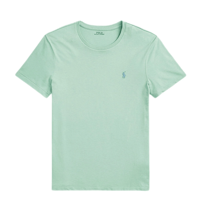 Polo Ralph Lauren - T-shirt céladon col rond en jersey coupe ajustée - Lothaire