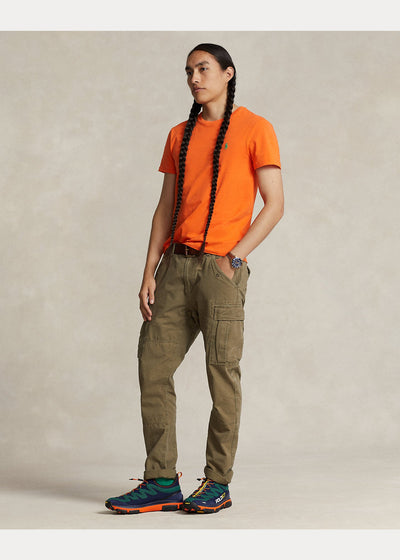 Polo Ralph Lauren - T-shirt orange col rond en jersey coupe ajustée - Lothaire