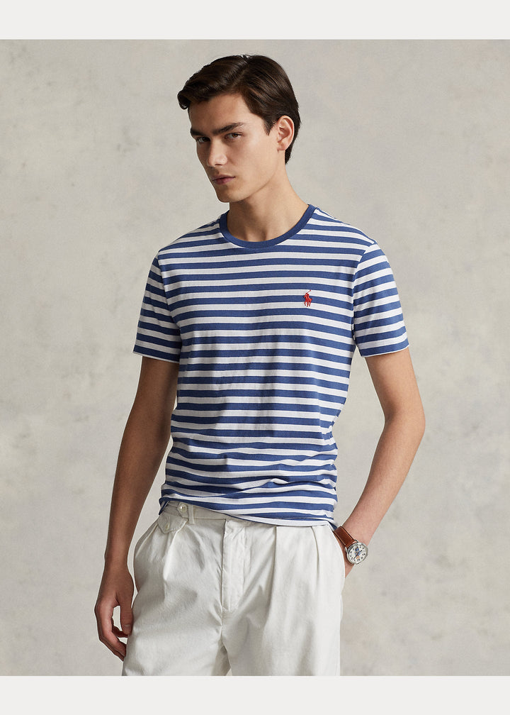 Polo Ralph Lauren T-shirt rayé ajusté en jersey Old Royal/White - Lothaire