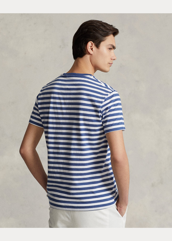 Polo Ralph Lauren T-shirt rayé ajusté en jersey Old Royal/White - Lothaire
