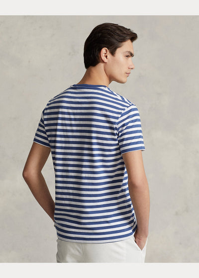 Polo Ralph Lauren T-shirt rayé ajusté en jersey Old Royal/White - Lothaire