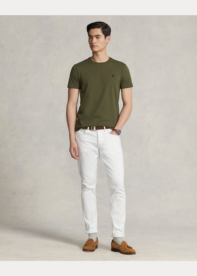 Polo Ralph Lauren T-shirt vert ajusté à col rond en jersey - Lothaire