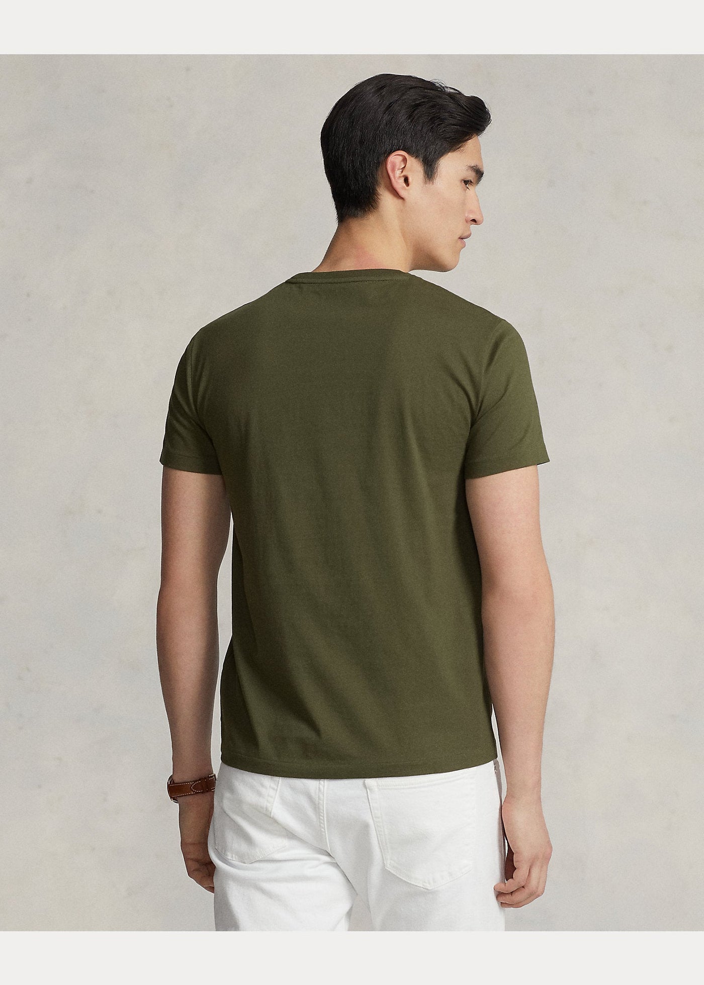 Polo Ralph Lauren T-shirt vert ajusté à col rond en jersey - Lothaire