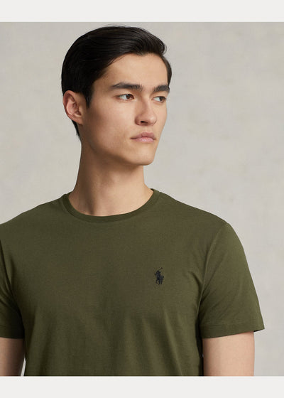 Polo Ralph Lauren T-shirt vert ajusté à col rond en jersey - Lothaire