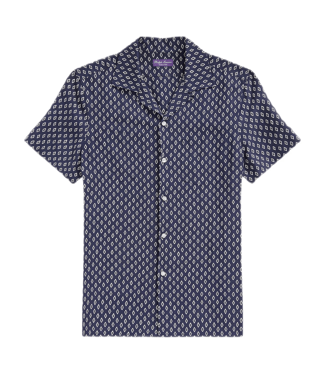 Purple Label - Chemise safari lin - soie à motif losanges - Lothaire