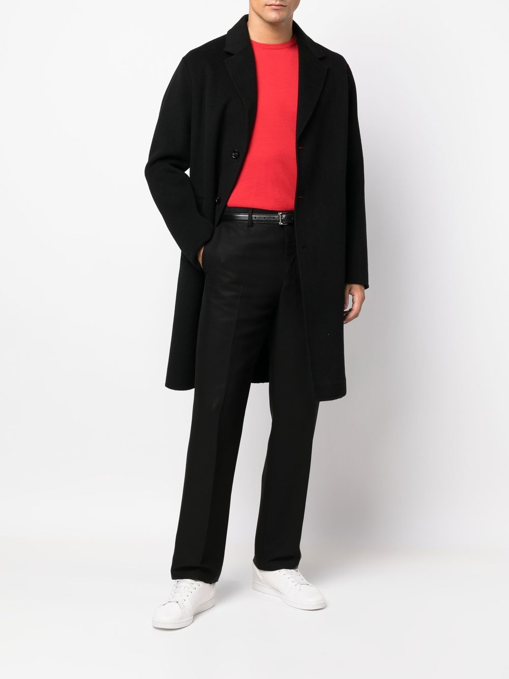 Roberto Collina Pull rouge en laine à col rond - Lothaire boutiques