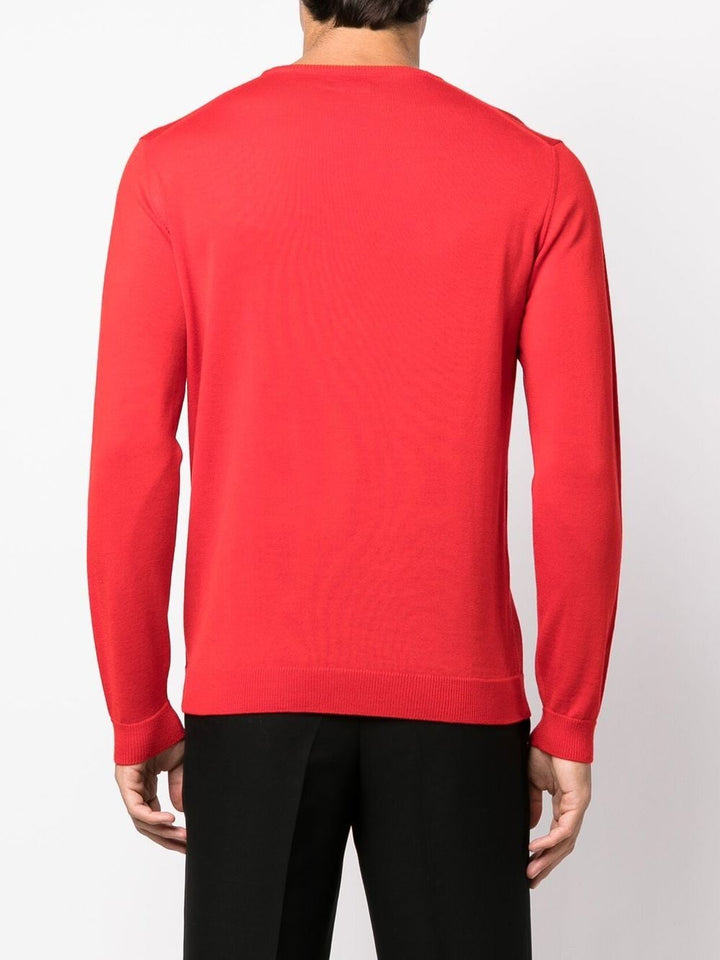 Roberto Collina Pull rouge en laine à col rond - Lothaire boutiques