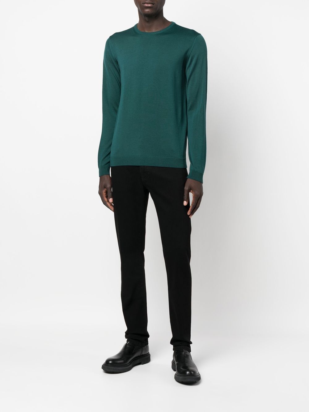 Roberto Collina Pull vert en laine à col rond - Lothaire boutiques