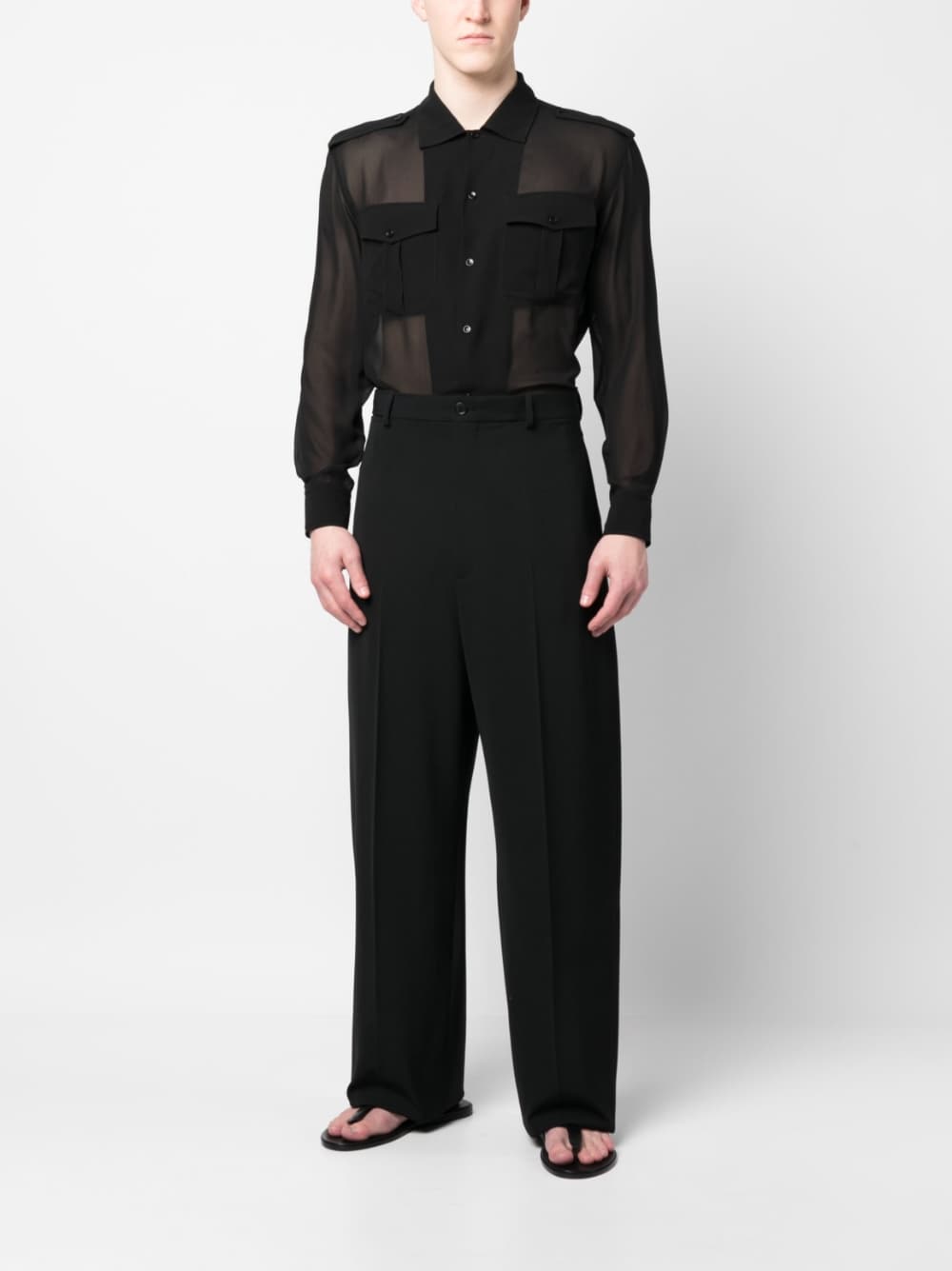 Saint Laurent Chemise en soie transparente - Lothaire