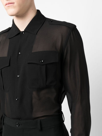 Saint Laurent Chemise en soie transparente - Lothaire