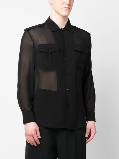 Saint Laurent Chemise en soie transparente - Lothaire