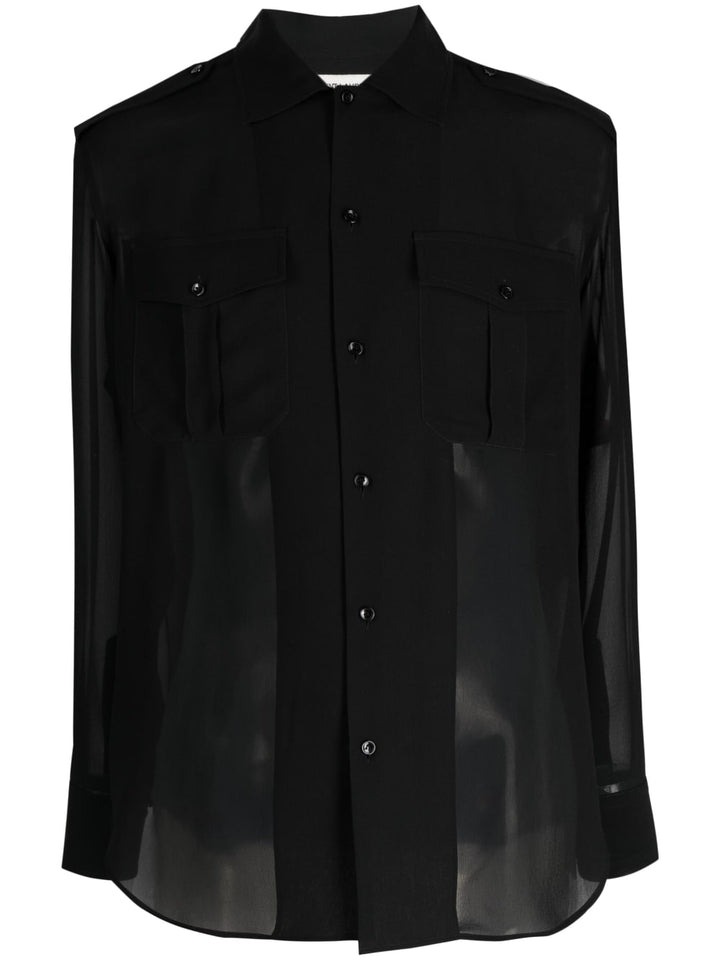 Saint Laurent Chemise en soie transparente - Lothaire