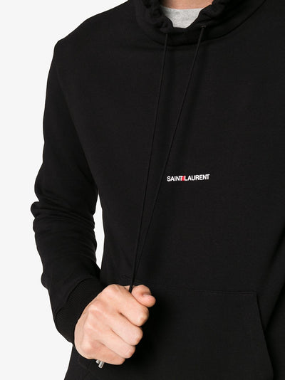 Saint Laurent Hoodie à logo imprimé noir - Lothaire boutiques