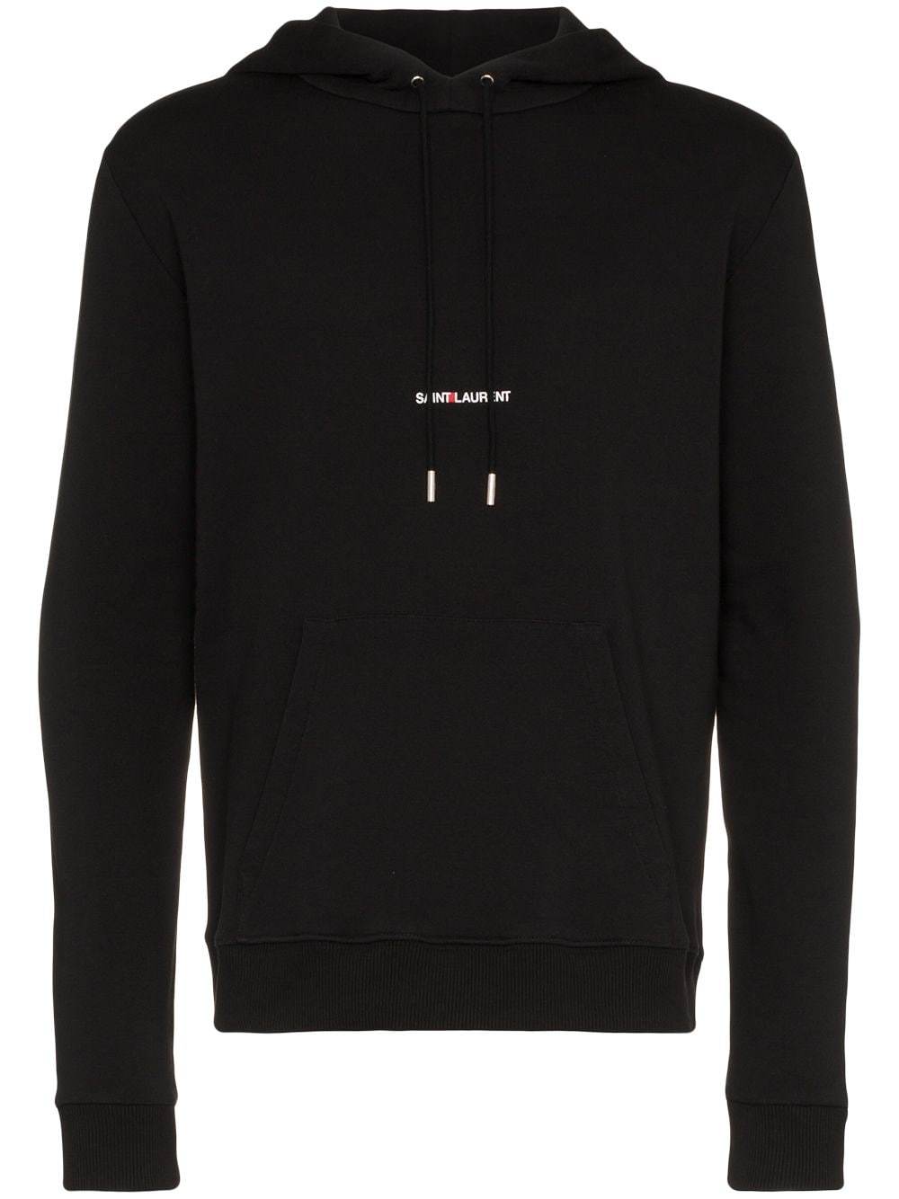 Saint Laurent Hoodie à logo imprimé noir - Lothaire boutiques