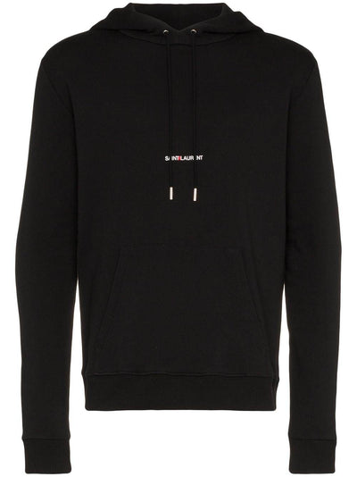 Saint Laurent Hoodie à logo imprimé noir - Lothaire boutiques