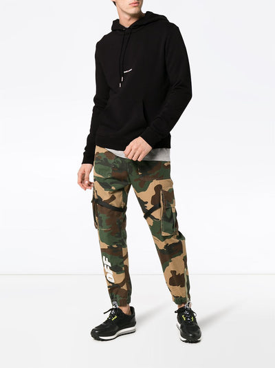 Saint Laurent Hoodie à logo imprimé noir - Lothaire boutiques
