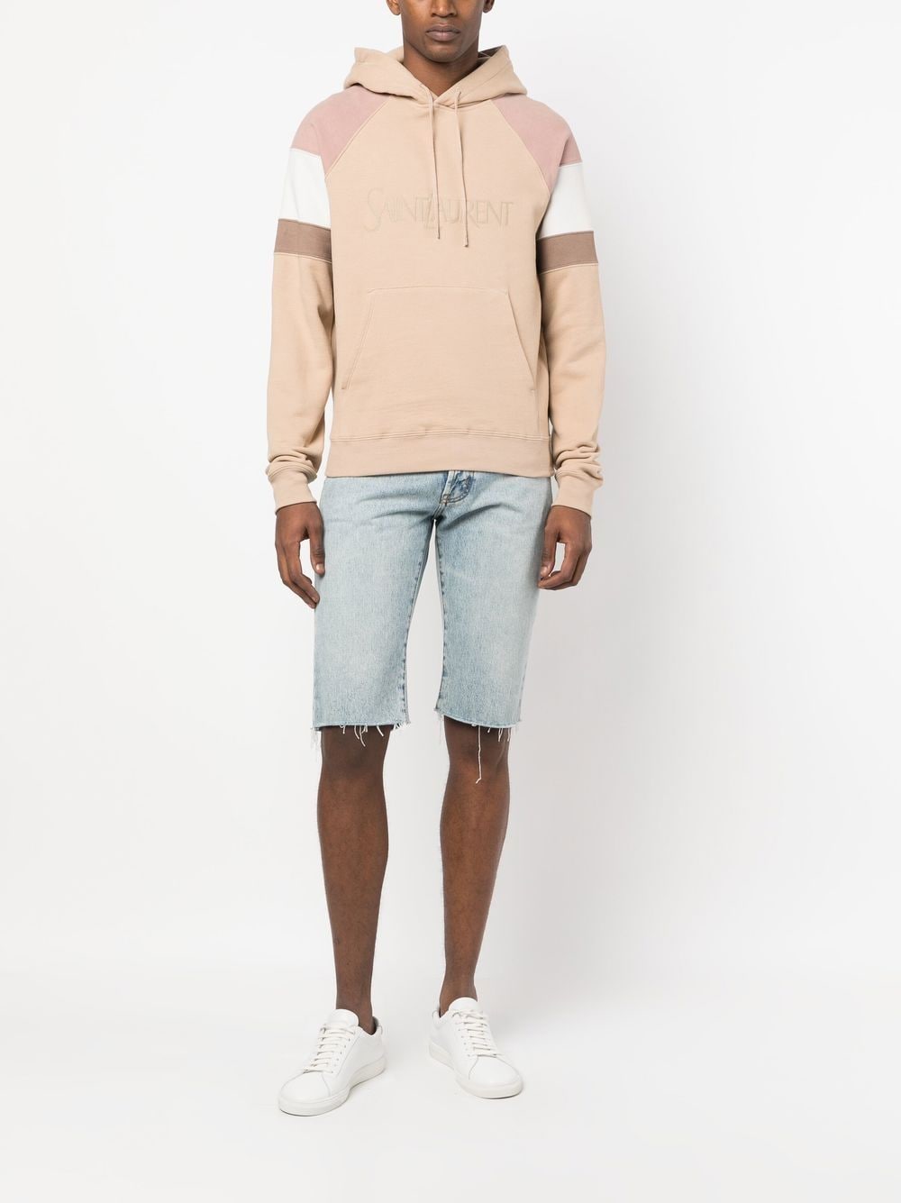 Saint Laurent Hoodie colour block à logo brodé - Lothaire