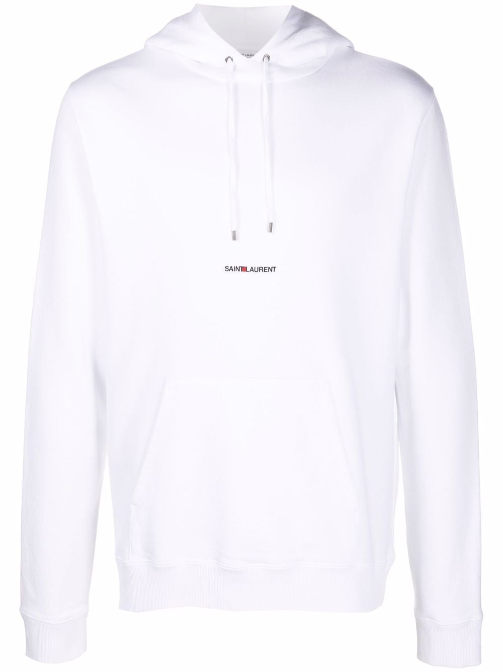 Saint Laurent logo-print hoodie blanc - Lothaire boutiques