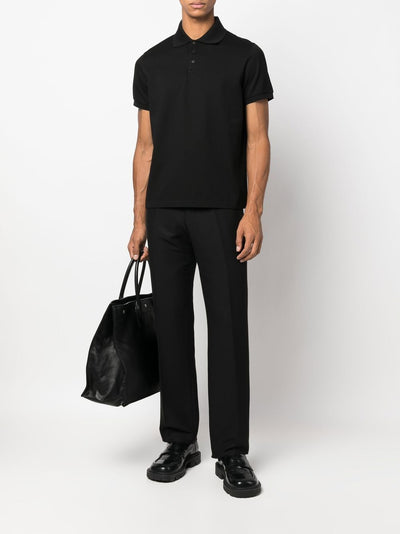 Saint Laurent Polo Black à logo imprimé - Lothaire