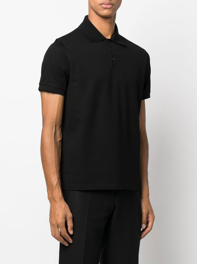 Saint Laurent Polo Black à logo imprimé - Lothaire