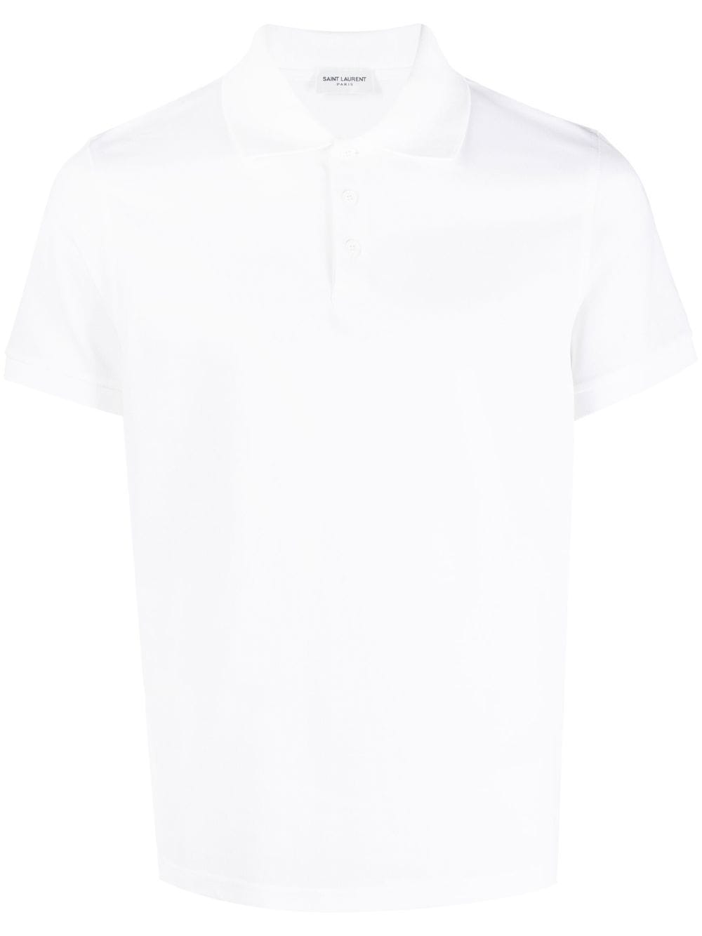 Saint Laurent Polo White à logo imprimé - Lothaire