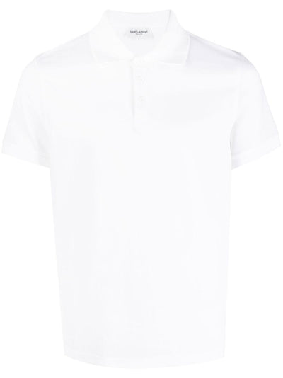 Saint Laurent Polo White à logo imprimé - Lothaire