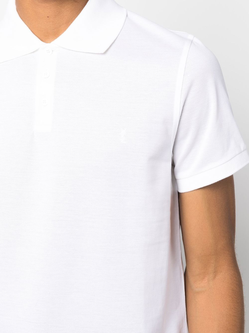 Saint Laurent Polo White à logo imprimé - Lothaire