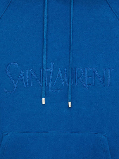 Saint Laurent Sweat à capuche colour block blue - Lothaire