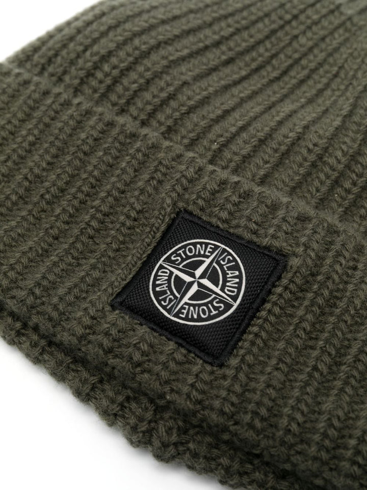 Stone Island Bonnet Olive à patch logo - Lothaire
