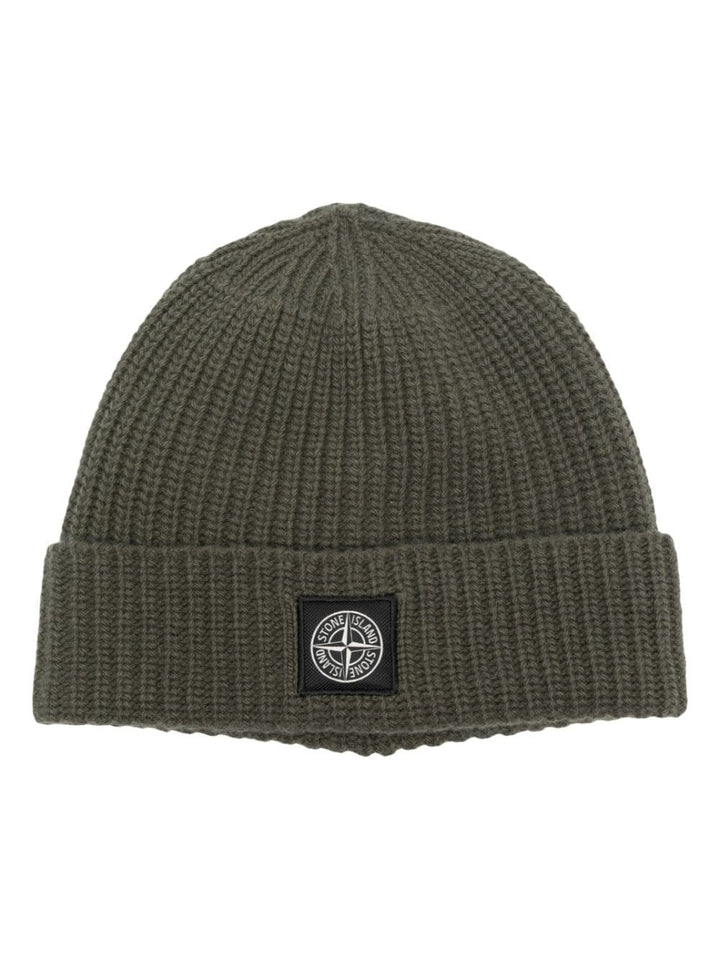 Stone Island Bonnet Olive à patch logo - Lothaire