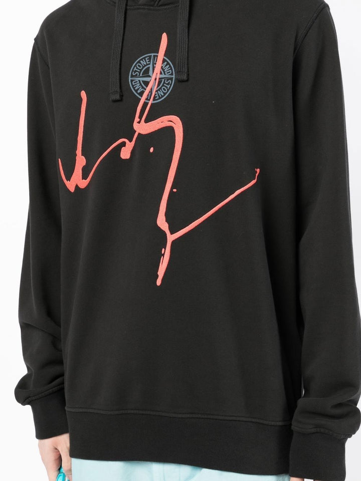 Stone Island Hoodie 66481 COTTON FLEECE 'INK THREE' PRINT - Lothaire boutiques